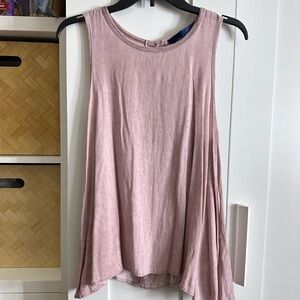 Blue rain tank top open back blush color S